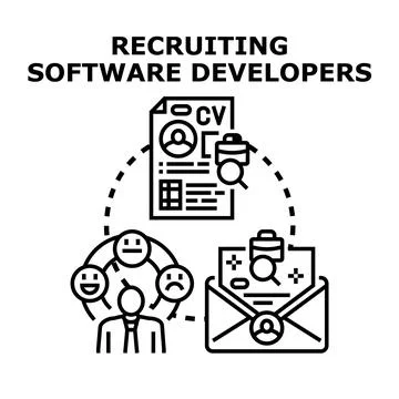 Recruiting software developers finding talent for business 库存插图
