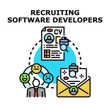 Recruiting software developers finding talent for business Stockillustratie