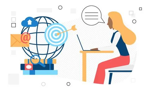 Recruiting technologies in computer, personnel selection via Internet. Illustrazione stock