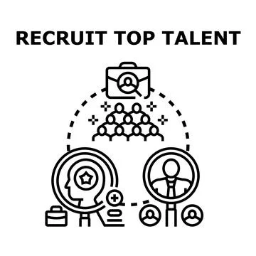 Recruiting top talent in human resources management search 库存插图