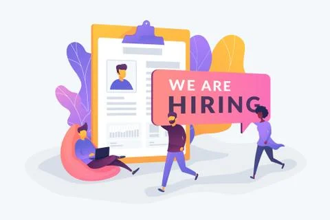 Recruitment agency vector creative concept illustration. Stock Illustration