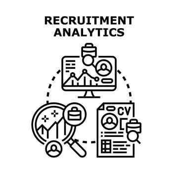 Recruitment analytics optimizing human resources management process Stock Illustration