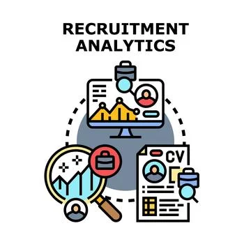 Recruitment analytics optimizing human resources management process Stock Illustration