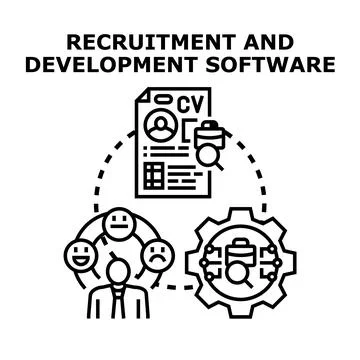 Recruitment and development software for human resources management 스톡 일러스트