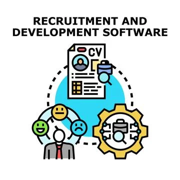 Recruitment and development software for human resources management Stock Illustration