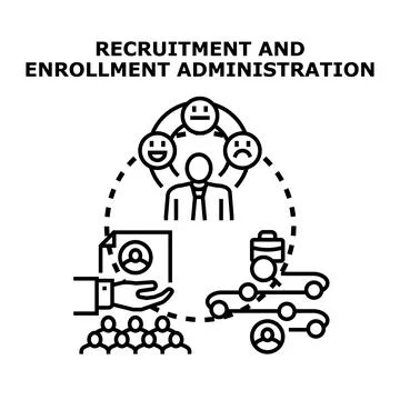 Recruitment and enrollment administration process concept イラスト素材