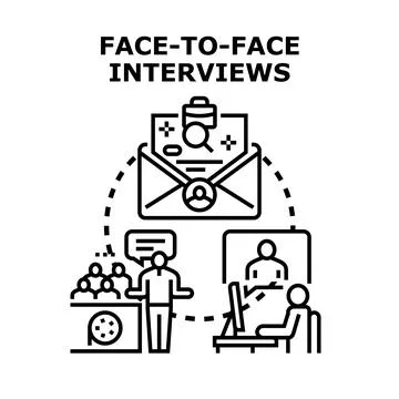 Recruitment and interview process concept illustration Stock Illustration