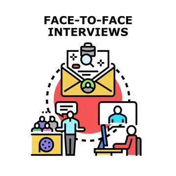 Recruitment and interview process concept illustration Stock Illustration