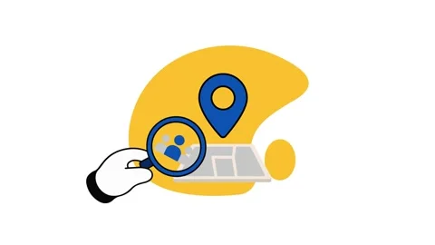 Recruitment and Location Search Icon Illustration 2D animation Video stock 342000316