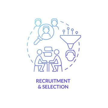 Recruitment and selection blue gradient concept icon Illustrazione stock