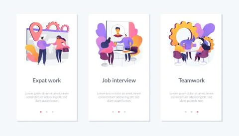 Recruitment app interface template. Stock Illustration