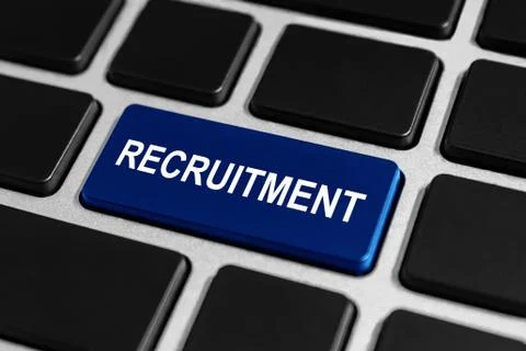 Recruitment button on keyboard Stock Photos