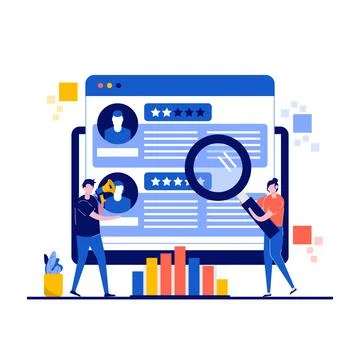 Recruitment concept with character. People using application for employee h.. Stock-Illustration