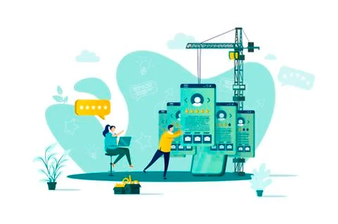 Recruitment concept in flat style. Stock Illustration