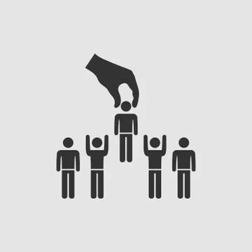 Recruitment concept icon flat Stock Illustration