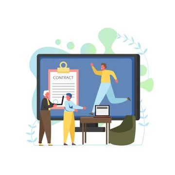 Recruitment concept vector flat style design illustration 스톡 일러스트