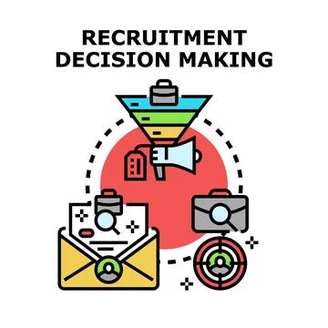 Recruitment decision making process selecting candidates Stockillustratie