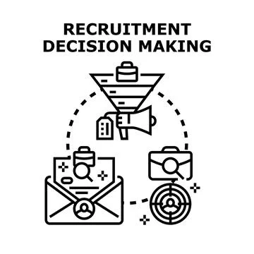 Recruitment decision making process selecting candidates Stockillustratie