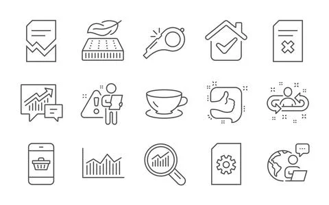 Recruitment, Espresso and Data analysis icons set. File management, Like and Stock Illustration