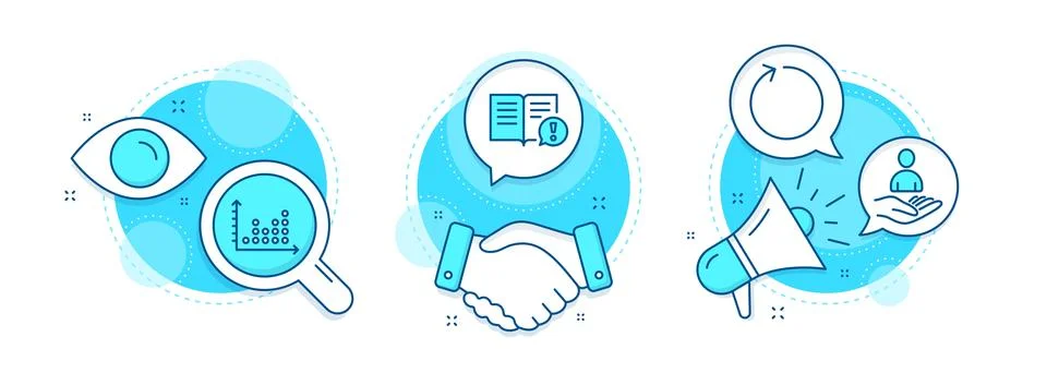 Recruitment, Loop and Dot plot icons set. Facts sign. Hr, Refresh, Presentation Ilustración de archivo