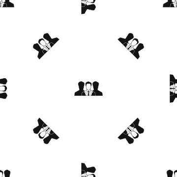 Recruitment pattern seamless black Stock Illustration