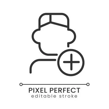 Recruitment pixel perfect linear icon Stock Illustration
