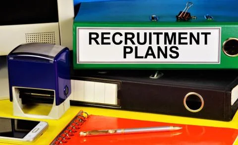 Recruitment plan. The text label in the folder office of the Registrar. Stock Photos