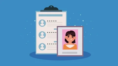 Recruitment process animation featuring candidate profile and resume checkl.. Vídeo Stock 338989723