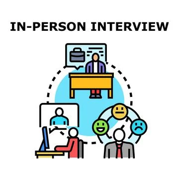 Recruitment process, candidate interview, and employment screening Stock Illustration