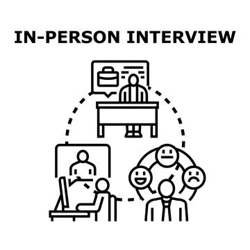 Recruitment process, candidate interview, and employment screening Stock Illustration