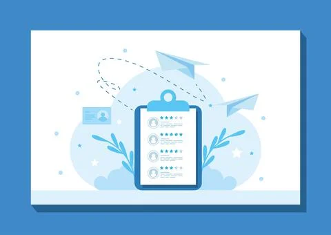 Recruitment process with checklist イラスト素材