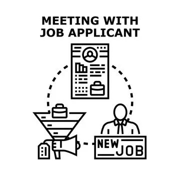 Recruitment process finding new employee concept illustration 库存插图