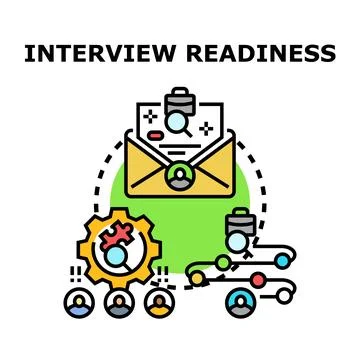 Recruitment process, job application, and interview readiness Stock Illustration
