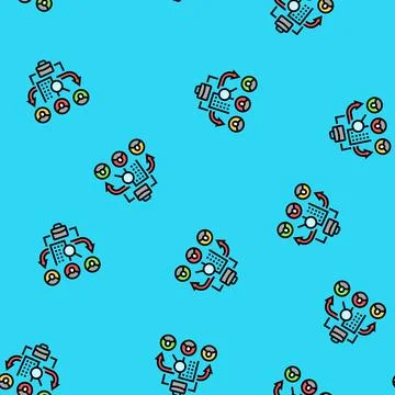 Recruitment process outsourcing rpo vector seamless pattern 库存插图