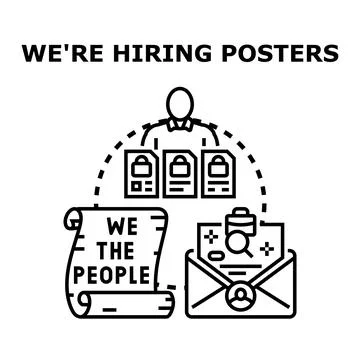 Recruitment process selecting candidates for new job position Stock Illustration