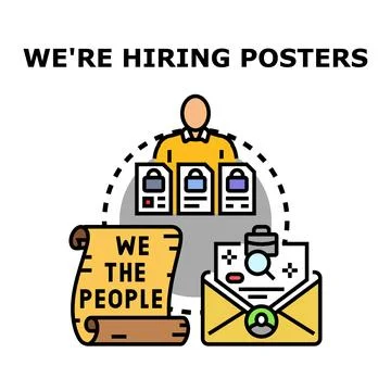 Recruitment process selecting candidates for new job position Stock Illustration