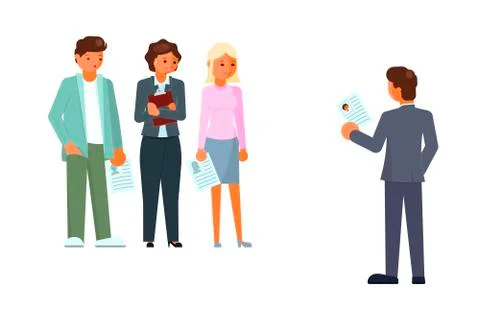 Recruitment process vector flat style design icon Illustrazione stock