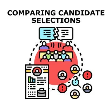Recruitment team discussing candidate selection process Stockillustratie