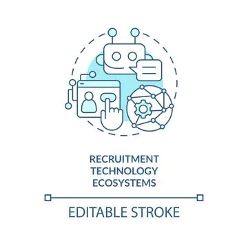 Recruitment technology ecosystems turquoise concept icon Stock Illustration