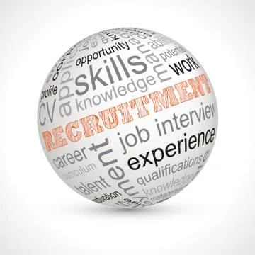 Recruitment theme sphere with keywords Stock Illustration