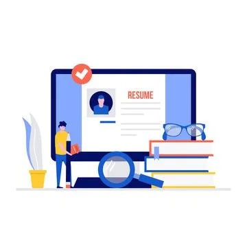 Recruitment vector illustration concept with characters. Modern flat style fo Stock Illustration