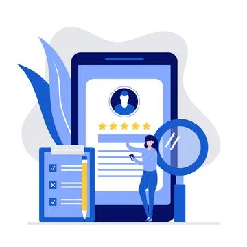 Recruitment vector illustration concept with characters. Woman standing nea.. Stock Illustration