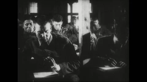 Recruits appearing for aptitude test Stock Footage 43314396