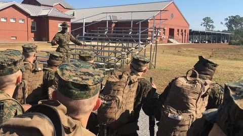 Recruits of Kilo Company and Training Battalion practice drill movements - 2016 Video stock 88628853