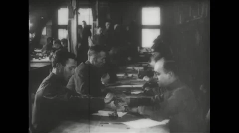 Recruits providing information to be filled in forms Stock Footage 43314429