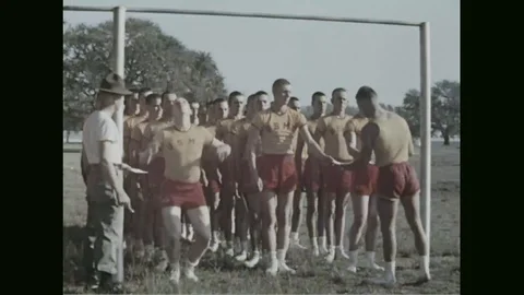 Recruits undergo rigorous physical training - 1960 Vídeos de archivo 102851184