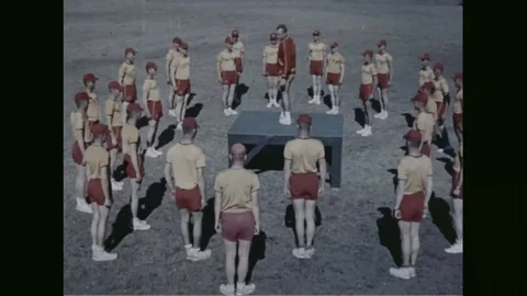 Recruits undergo rigorous physical training - 1960 Vídeos de archivo 102851485