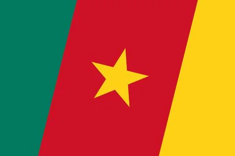 Rectagular flag cutout of Cameroon Stock Illustration