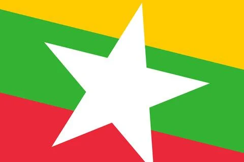 Rectagular flag cutout of Myanmar Stock Illustration