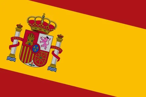 Rectagular flag cutout of Spain Stock Illustration